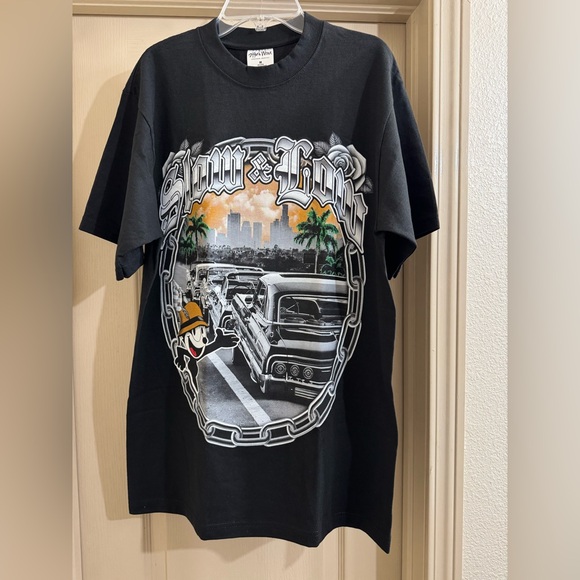 Other - NWOT Black Graphic T-Shirt with Car and City Design